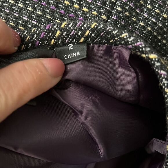 Tahari yellow, purple, black pencil skirt - size 2 - Picture 15 of 16